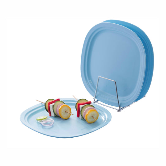 Varmora Dinner Plate - Set of 3, 100% Virgin Plastic, Unbreakable & Food Grade