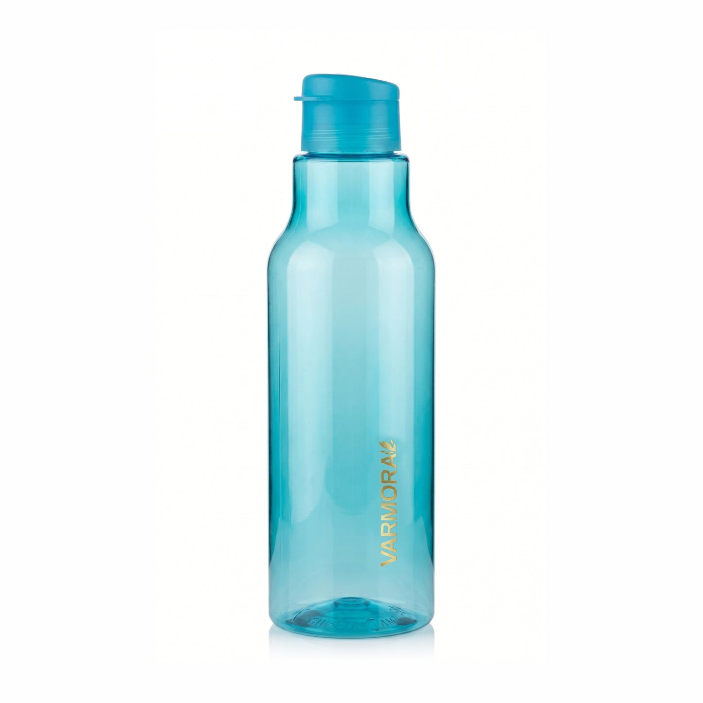 Blue water bottle on a white background