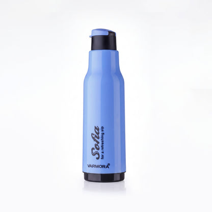 Varmora Sofia - Insulated Water Bottle, Plastic Inner, 100% Virgin Plastic, warm & Cold Compatible, BPA Free