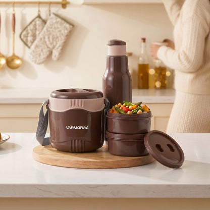 Varmora Bento Lunch 2 + Sofia 600 - Leak-Proof Container, Insulated Outer, 100% Food Grade