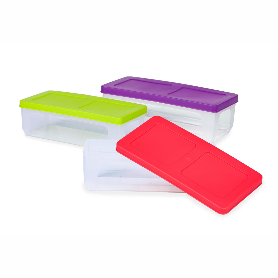 Varmora Multi Utility Box Set of 3 - Rectangular Storage Container with Handles, 100% Virgin Plastic, Food Grade & Airtight