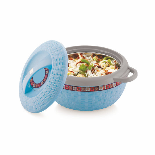 Varmora Breeza Casserole - Insulated Hot Pot with Steel Finish Lid, 100% Virgin Plastic, Keeps Food Warm for Longer