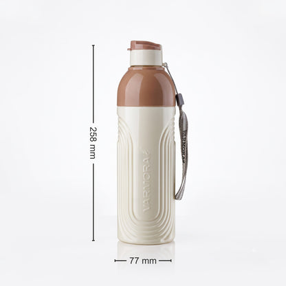 Varmora Bruce - Insulated Water Bottle, Plastic Inner, 100% Virgin Plastic, warm & Cold Compatible, BPA Free