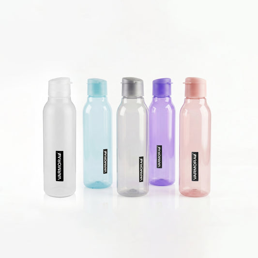 Varmora Aqua Oxy – Plastic Water Bottle, BPA Free, 100% Virgin Plastic, Leak Proof, Ideal for Daily Desk Hydration, 1 Litre.