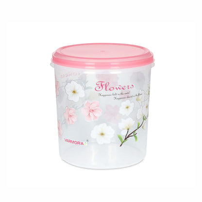 Varmora Mega Glory Round Set Flower - Set of 3, Air-Tight Lid, Transparent, BPA-Free Food-Grade Plastic