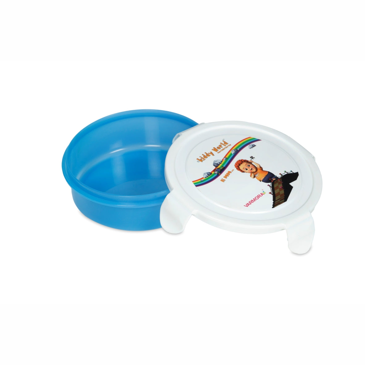 Varmora Wonder Lunch - Printed Round Lunch Box with Locking Clips, 100% Virgin Plastic, Food Grade & Airtight