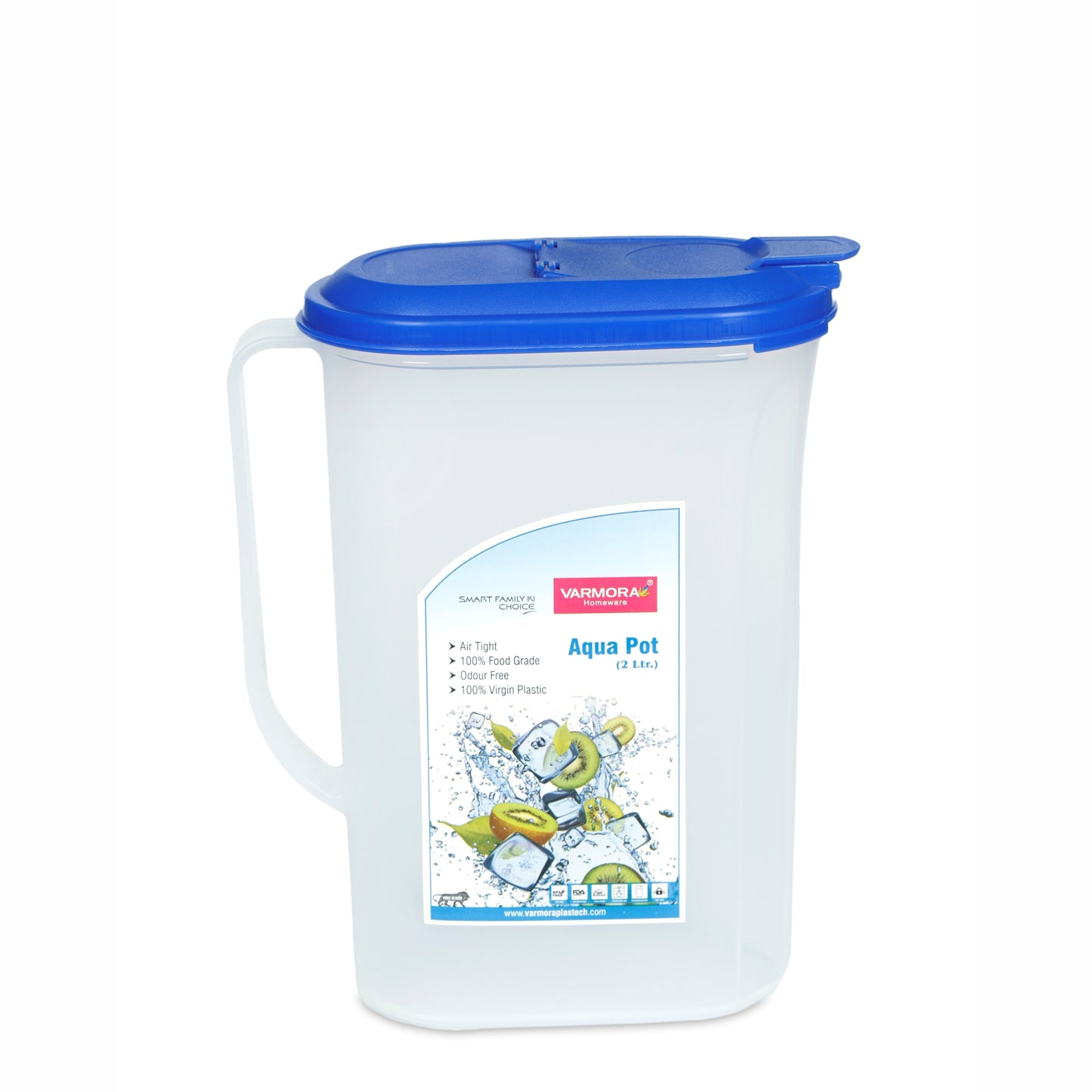 Varmora Aqua Pot - Water Storage Jug, 100% Virgin Plastic, Air Tight & BPA Free, Odour Free, Food Grade