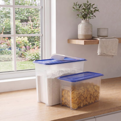 Varmora Smart Storage - Plastic Storage Containers, Rectangular Shape, Transparent Body, Airtight, BPA-Free, 10 KG, 15 KG