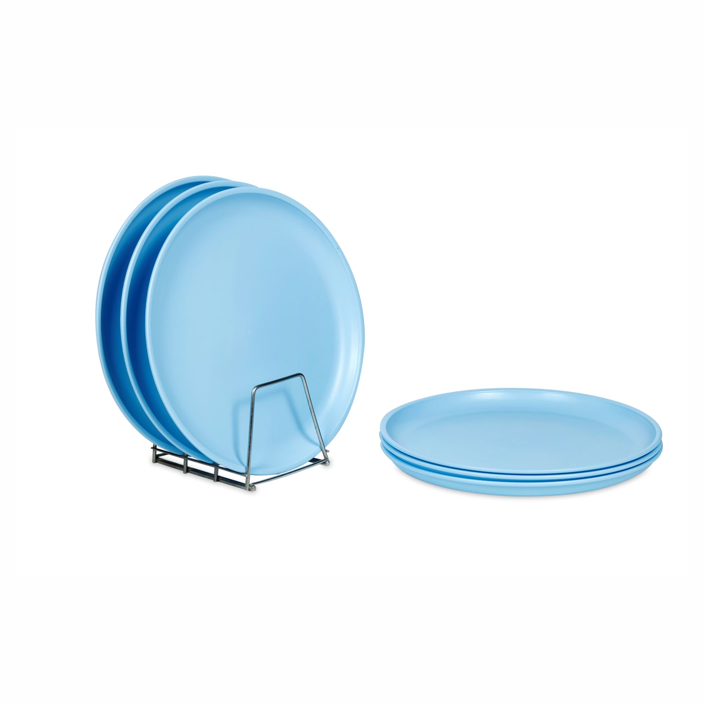 Varmora Round Dinner Plate - Set of 6, 100% Virgin Plastic, Unbreakable & Food Grade