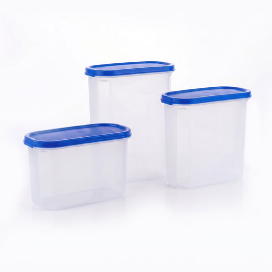 Varmora Magnum Oval Container - Large Plastic Containers With Air-Tight Lid, For Storing Atta, Flour & Rice, BPA-Free, 500 ML, 1200 ML, 1800 ML, 2400 ML
