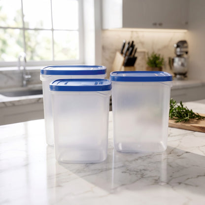 Varmora Glory Square Container – Air-Tight Lid, Transparent, Space-Efficient, 100% Food-Grade Plastic (5 Ltr / 7 Ltr / 10 Ltr)