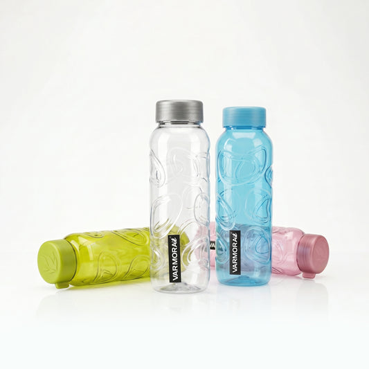 Varmora Aqua Glory – Plastic Water Bottle, BPA Free, 100% Virgin Plastic, Leak Proof, Ideal for Daily Desk Hydration, 1 Litre.