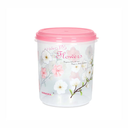 Varmora Mega Glory Round Set Flower - Set of 3, Air-Tight Lid, Transparent, BPA-Free Food-Grade Plastic