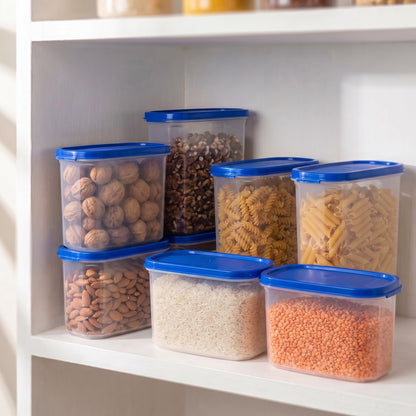 Varmora Magnum Oval Container - Large Plastic Containers With Air-Tight Lid, For Storing Atta, Flour & Rice, BPA-Free, 500 ML, 1200 ML, 1800 ML, 2400 ML