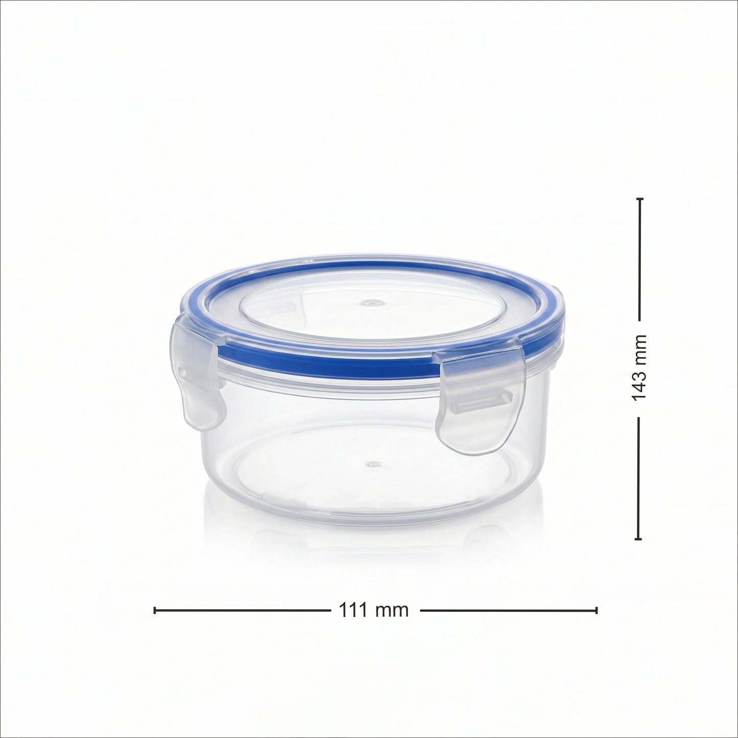 Varmora Clamp It - Transparent Round Plastic Container, Set of 3 – 230 ML, Air-Tight Lid, Stackable & BPA Free, Food-Grade Material