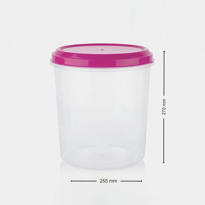Varmora Glory - Set of 3(5,7,10 Ltr), Plastic Containers With Air-Tight Lid, For Storing Atta, Flour & Rice, Transparent Design, BPA Free 100% Food-Grade Plastic