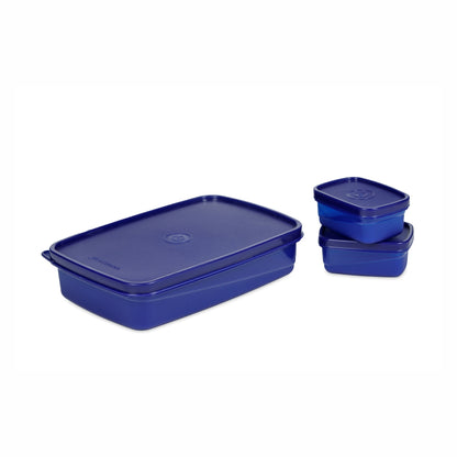 Varmora Xtra Fresh - Rectangular Lunch Box with Small Container, 100% Virgin Plastic, Food Grade & Leak Proof
