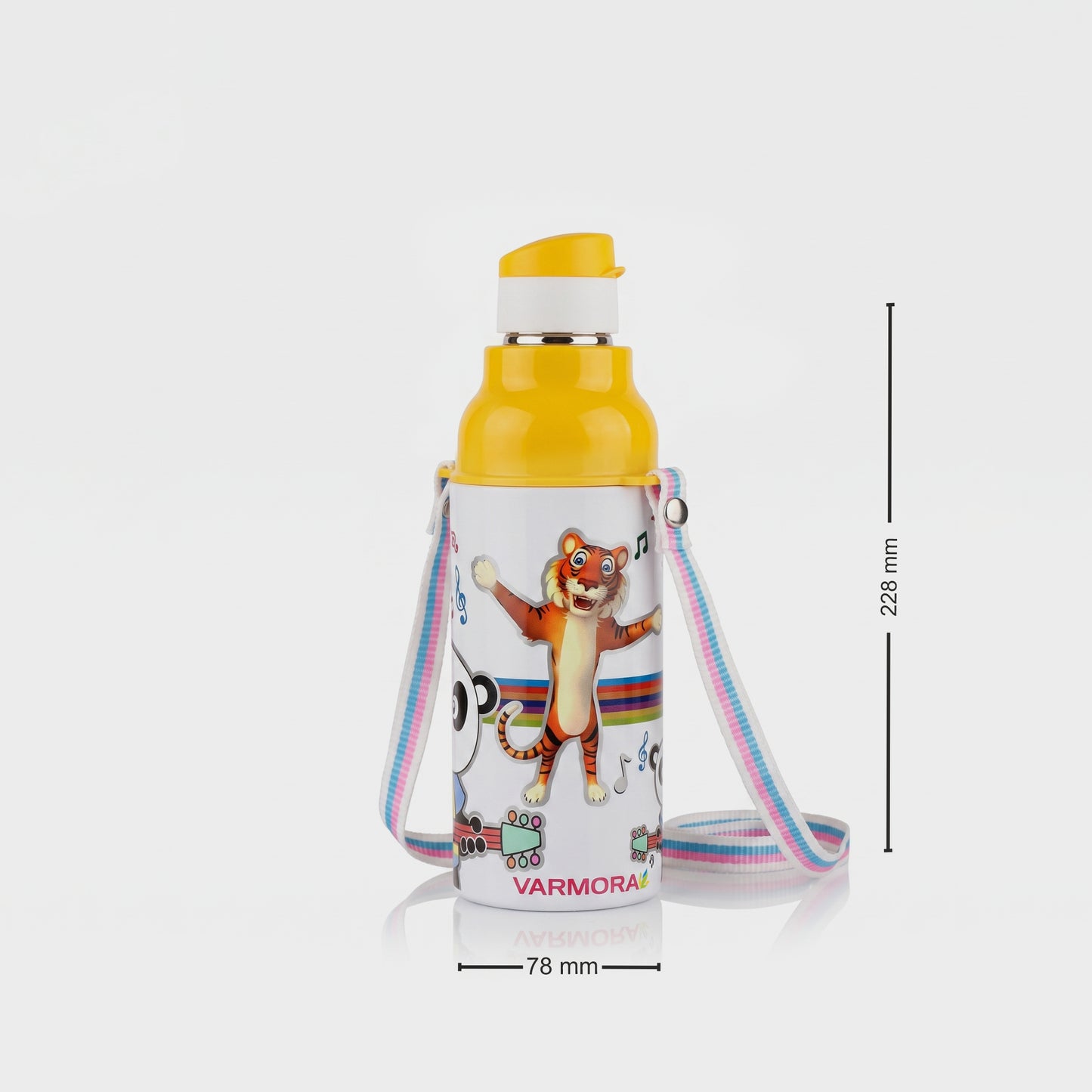 Varmora Sofia - Insulated Sipper Bottle For Kids, 100% Virgin Plastic, Stainless Steel Interior, Hot & Cold Compatible, 430 ml
