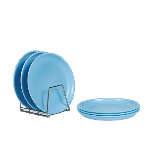 Varmora Round Side Dinner Plate - Set of 6, 100% Virgin Plastic, Unbreakable & Food Grade