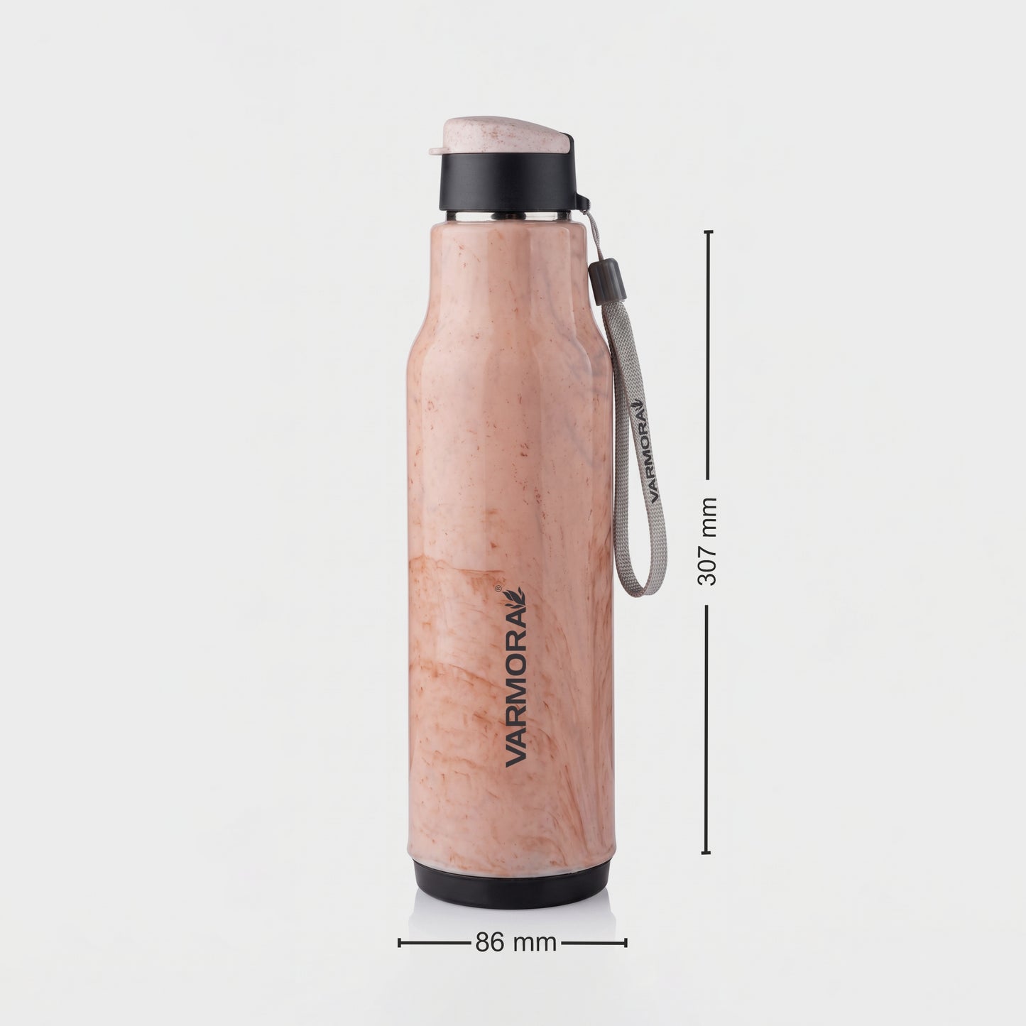 Varmora Sofia - Insulated Water Bottle, Stainless Steel Inner, 100% Virgin Plastic, Hot & Cold Compatible