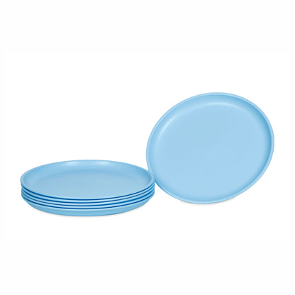 Varmora Round Dinner Plate - Set of 6, 100% Virgin Plastic, Unbreakable & Food Grade