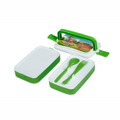 Varmora Flat Lunch Box - Printed Insulated Lunch Box with Handle, 100% Virgin Plastic, Food Grade & Leak Proof