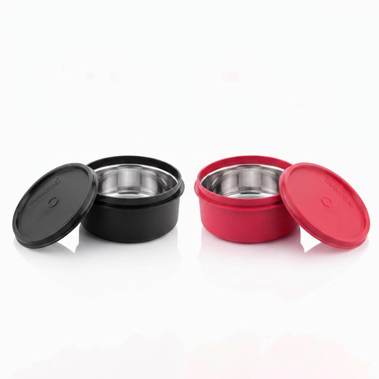 Varmora SS Magnum Round - Plastic Container With Airtight Lid, Stainless Steel Interior, Food-Grade Material