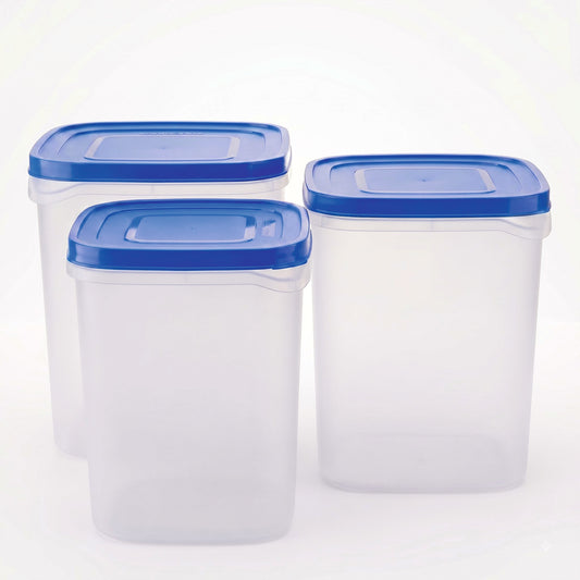 Varmora Glory Square Container – Air-Tight Lid, Transparent, Space-Efficient, 100% Food-Grade Plastic (5 Ltr / 7 Ltr / 10 Ltr)