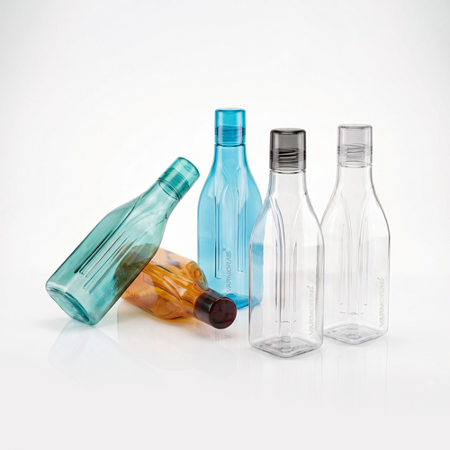 Varmora Aqua Flora – Plastic Water Bottle, BPA Free, 100% Virgin Plastic, Leak Proof, Ideal for Daily Desk Hydration, 500 ml., 750 ml., 1 Litre.