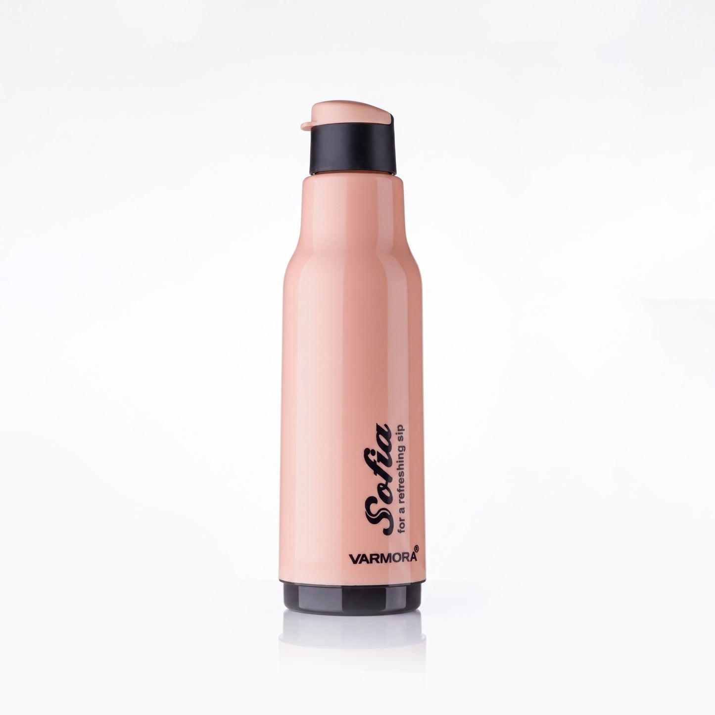 Varmora Sofia - Insulated Water Bottle, Plastic Inner, 100% Virgin Plastic, warm & Cold Compatible, BPA Free
