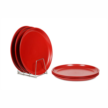 Varmora Round Dinner Plate - Set of 6, 100% Virgin Plastic, Unbreakable & Food Grade