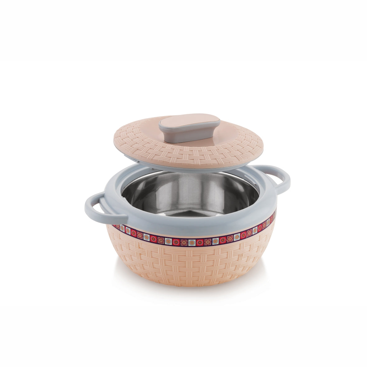 Varmora Breeza Casserole - Insulated Hot Pot with Steel Finish Lid, 100% Virgin Plastic, Keeps Food Warm for Longer