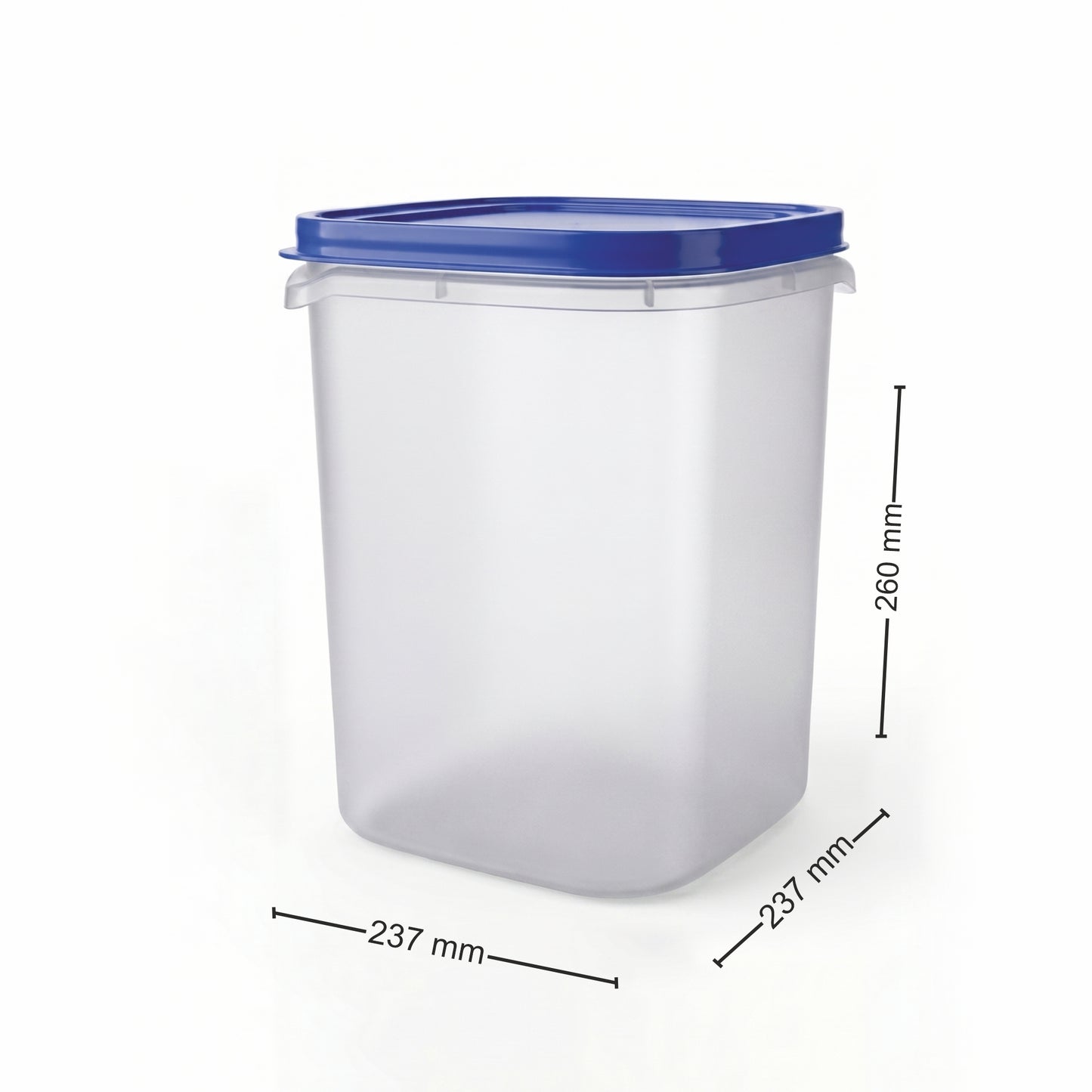 Varmora Glory Square Container – Air-Tight Lid, Transparent, Space-Efficient, 100% Food-Grade Plastic (5 Ltr / 7 Ltr / 10 Ltr)