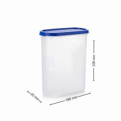Varmora Magnum Oval Container - Large Plastic Containers With Air-Tight Lid, For Storing Atta, Flour & Rice, BPA-Free, 500 ML, 1200 ML, 1800 ML, 2400 ML