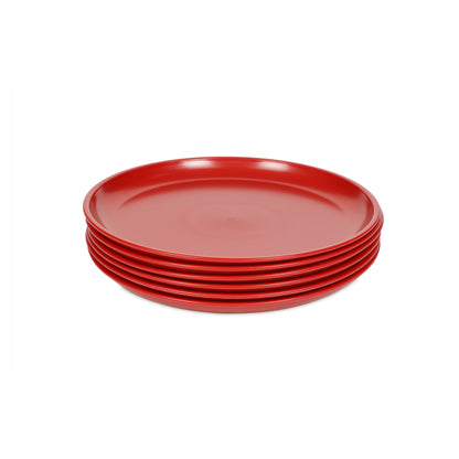 Varmora Round Dinner Plate - Set of 6, 100% Virgin Plastic, Unbreakable & Food Grade