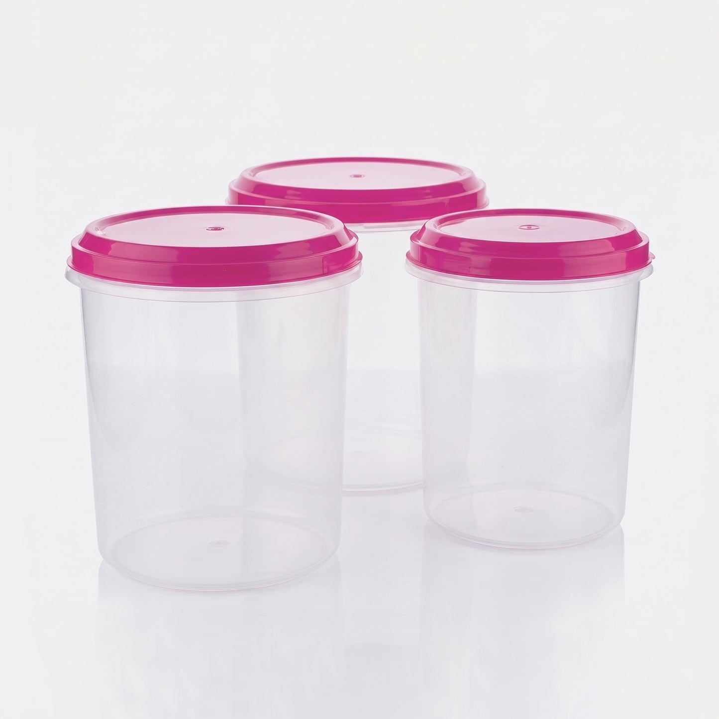 Varmora Glory - Set of 3(5,7,10 Ltr), Plastic Containers With Air-Tight Lid, For Storing Atta, Flour & Rice, Transparent Design, BPA Free 100% Food-Grade Plastic