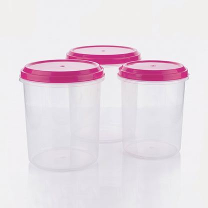 Varmora Glory - Set of 3(5,7,10 Ltr), Plastic Containers With Air-Tight Lid, For Storing Atta, Flour & Rice, Transparent Design, BPA Free 100% Food-Grade Plastic