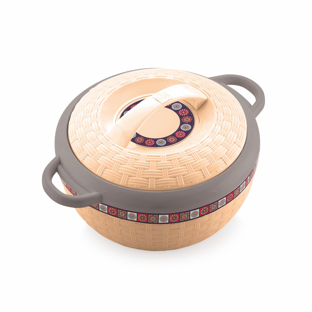Varmora Breeza Casserole - Insulated Hot Pot with Steel Finish Lid, 100% Virgin Plastic, Keeps Food Warm for Longer