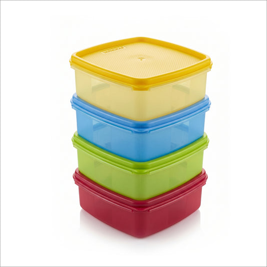 Varmora V Fresh Assorted 250 ML - Set of 4, FDA Approved, BPA-Free, Fun Colors, Fresh and Hygienic Food Storage
