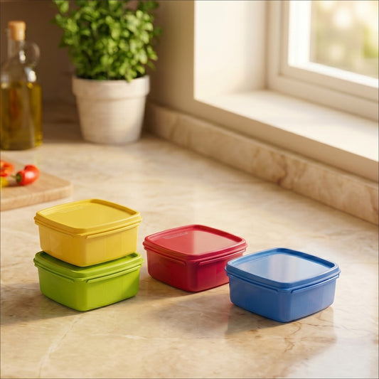 Varmora V Fresh Assorted 250 ML - Set of 4, FDA Approved, BPA-Free, Fun Colors, Fresh and Hygienic Food Storage
