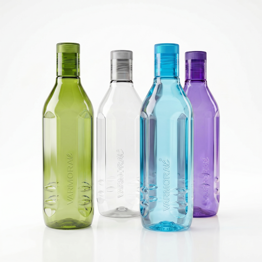 Varmora Aqua Lagoon – Plastic Water Bottle, BPA Free, 100% Virgin Plastic, Leak Proof, Crystal Clarity, 1 Litre.