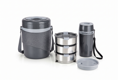 Varmora Aqua Optima 300 ml + Hot & Smart 3 - Leak-Proof Container, Insulated Outer, 100% Food Grade