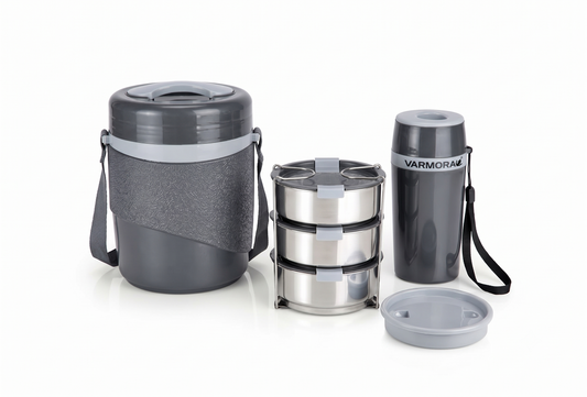 Varmora Aqua Optima 300 ml + Hot & Smart 3 - Leak-Proof Container, Insulated Outer, 100% Food Grade