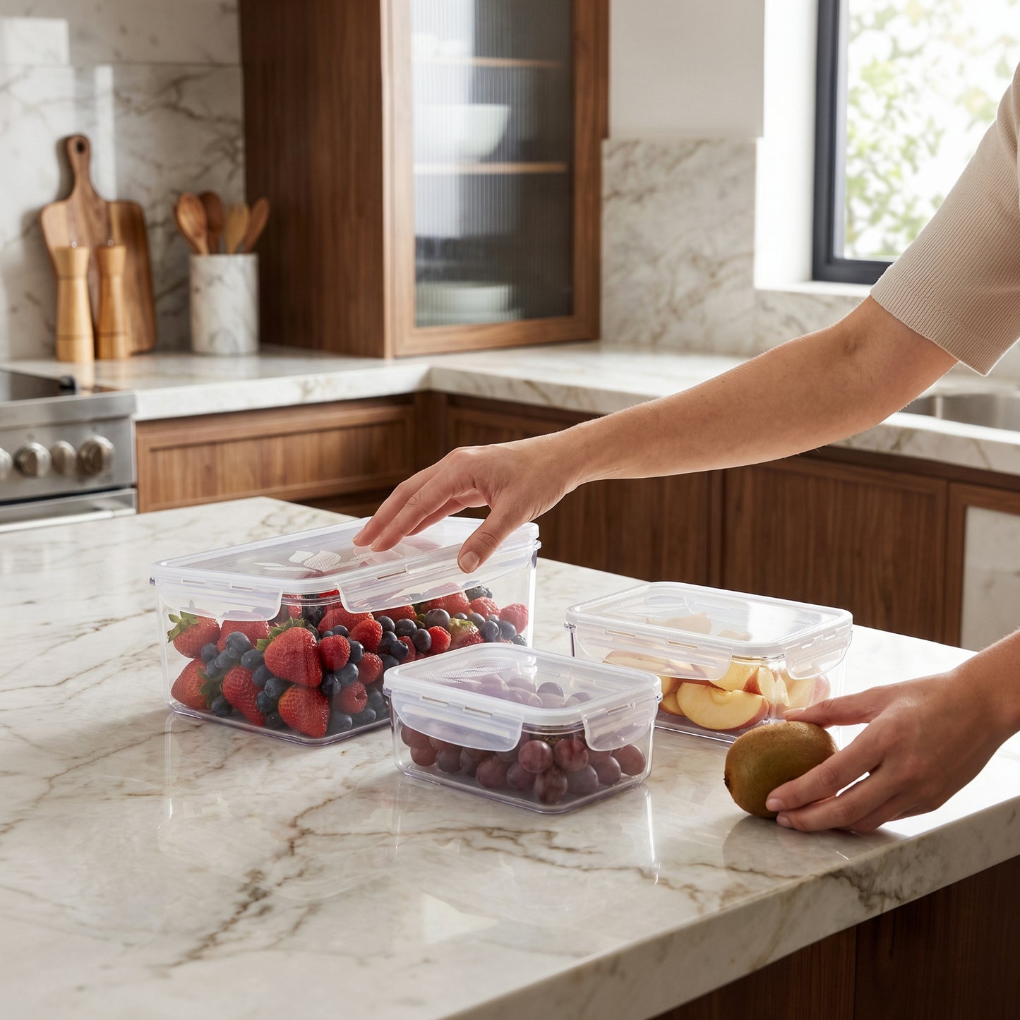 Varmora Clamp It – Rectangle Airtight Storage Container with Clip-Lock Lid, Food-Grade Plastic