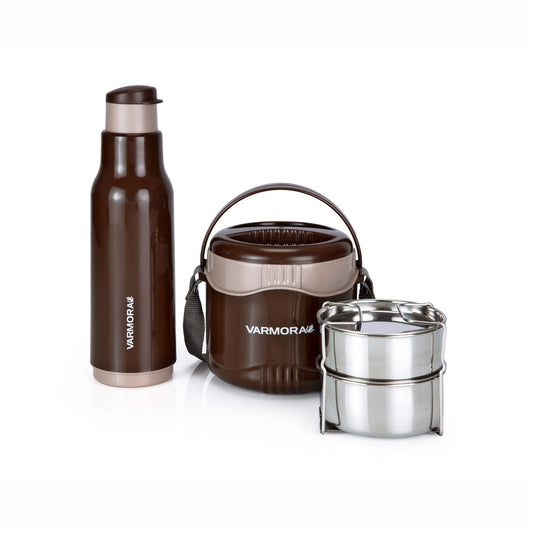Varmora Orbit Lunch 2 + Sofia 600 - Leak-Proof Container, Insulated Outer, 100% Food Grade