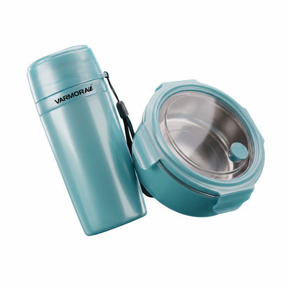 Varmora Uniq Lunch & Aqua Optima 300 ml - Leak Proof Container, Insulated Outer, 100% Food Grade