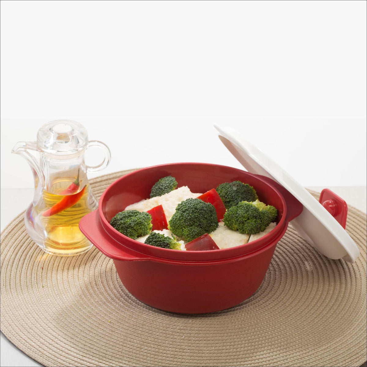 Varmora Microwave Delight 1000 Ml - Insulated Casserole Set with Steam Vent Lid, 100% Virgin Plastic, Microwave Safe