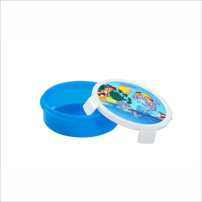 Varmora Wonder Lunch - Printed Round Lunch Box with Locking Clips, 100% Virgin Plastic, Food Grade & Airtight