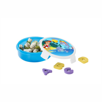 Varmora Wonder Lunch - Printed Round Lunch Box with Locking Clips, 100% Virgin Plastic, Food Grade & Airtight