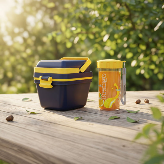 Varmora Rock Lunch & Sparkle Buddy 350 ml - Leak Proof Container, Insulated Outer, 100% Food Grade